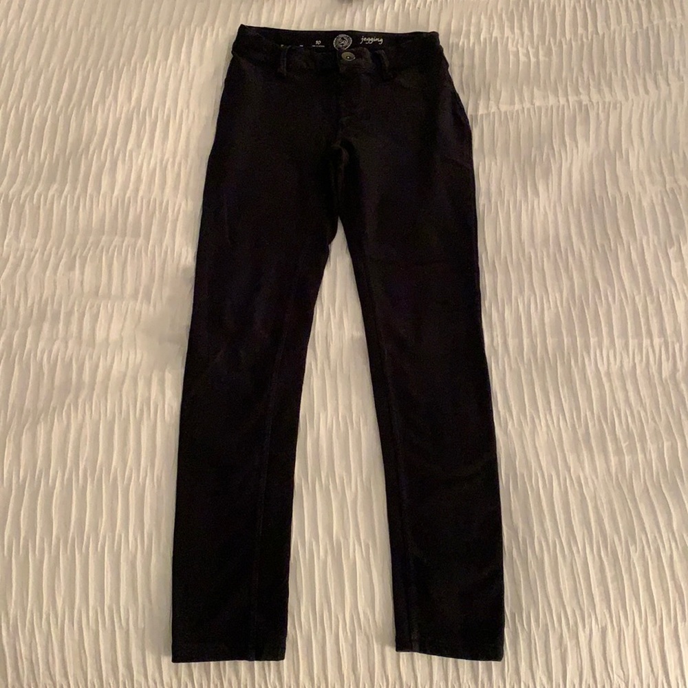 Girls black jegging size 10
